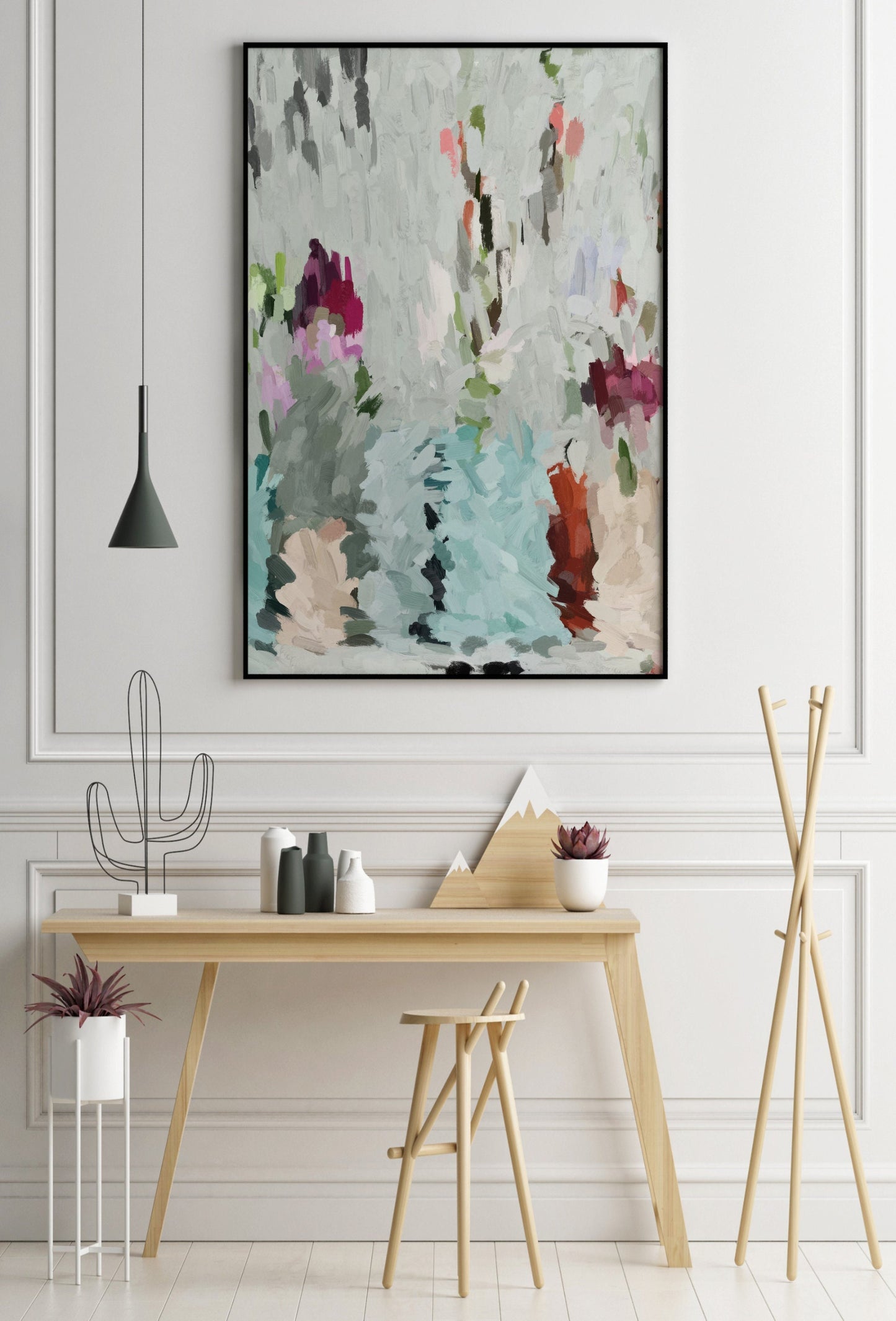 Colorful abstract art. Interior design. Abstact painting.