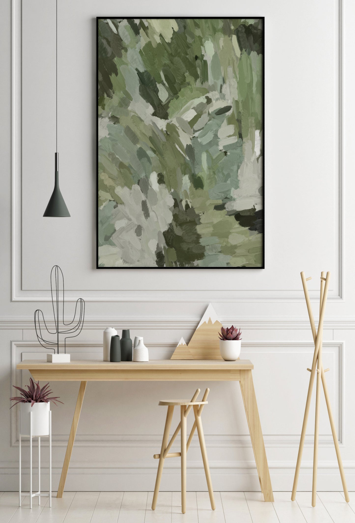 Forest Green Abstract Painting. Contemporar fine art.