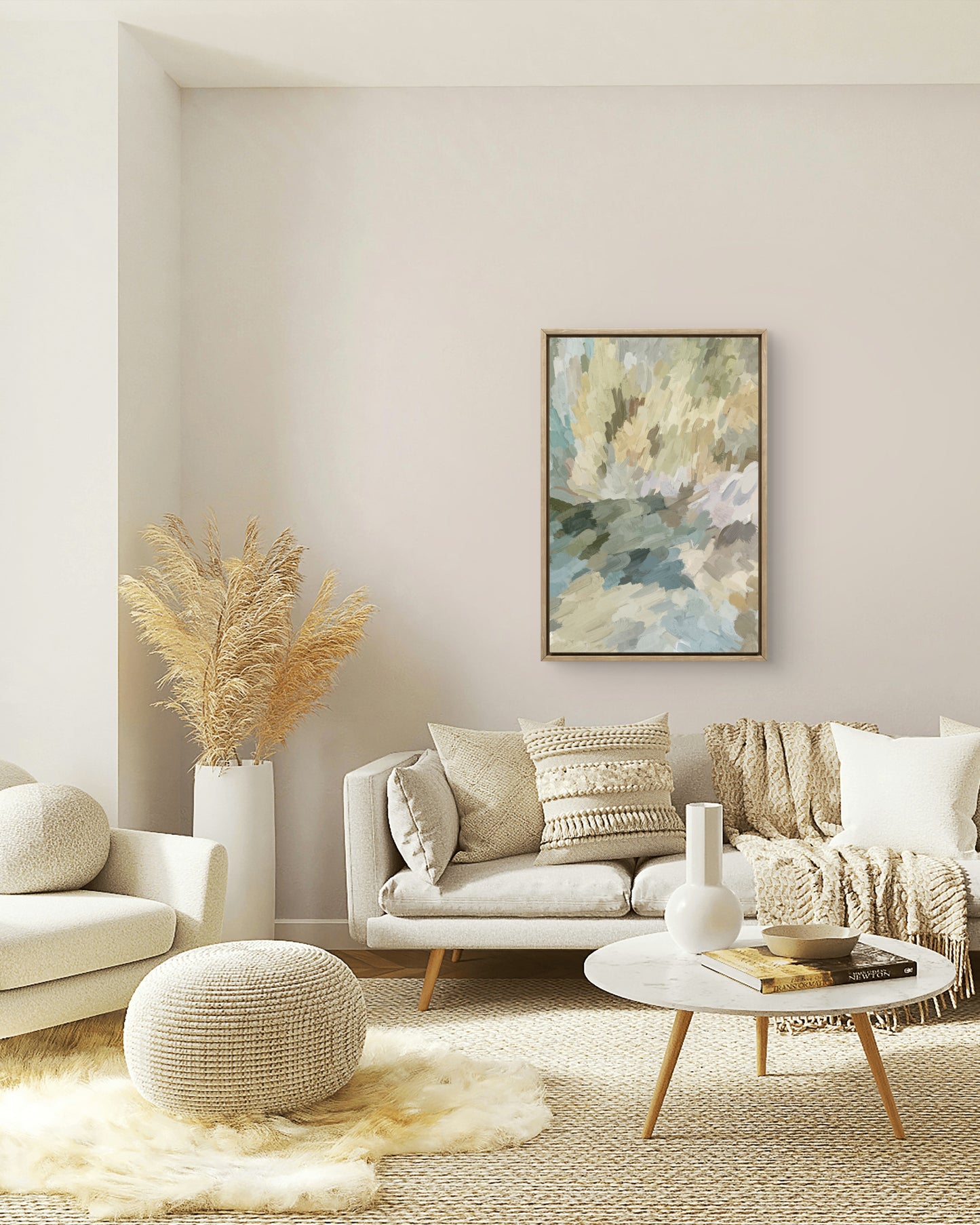 large neutral abstract canvas wall art gray beige