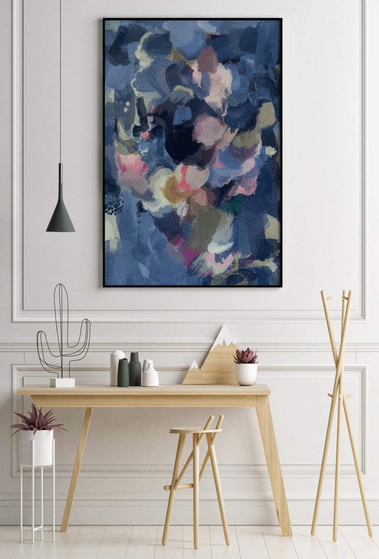 Navy Blue Abstract Wall Art