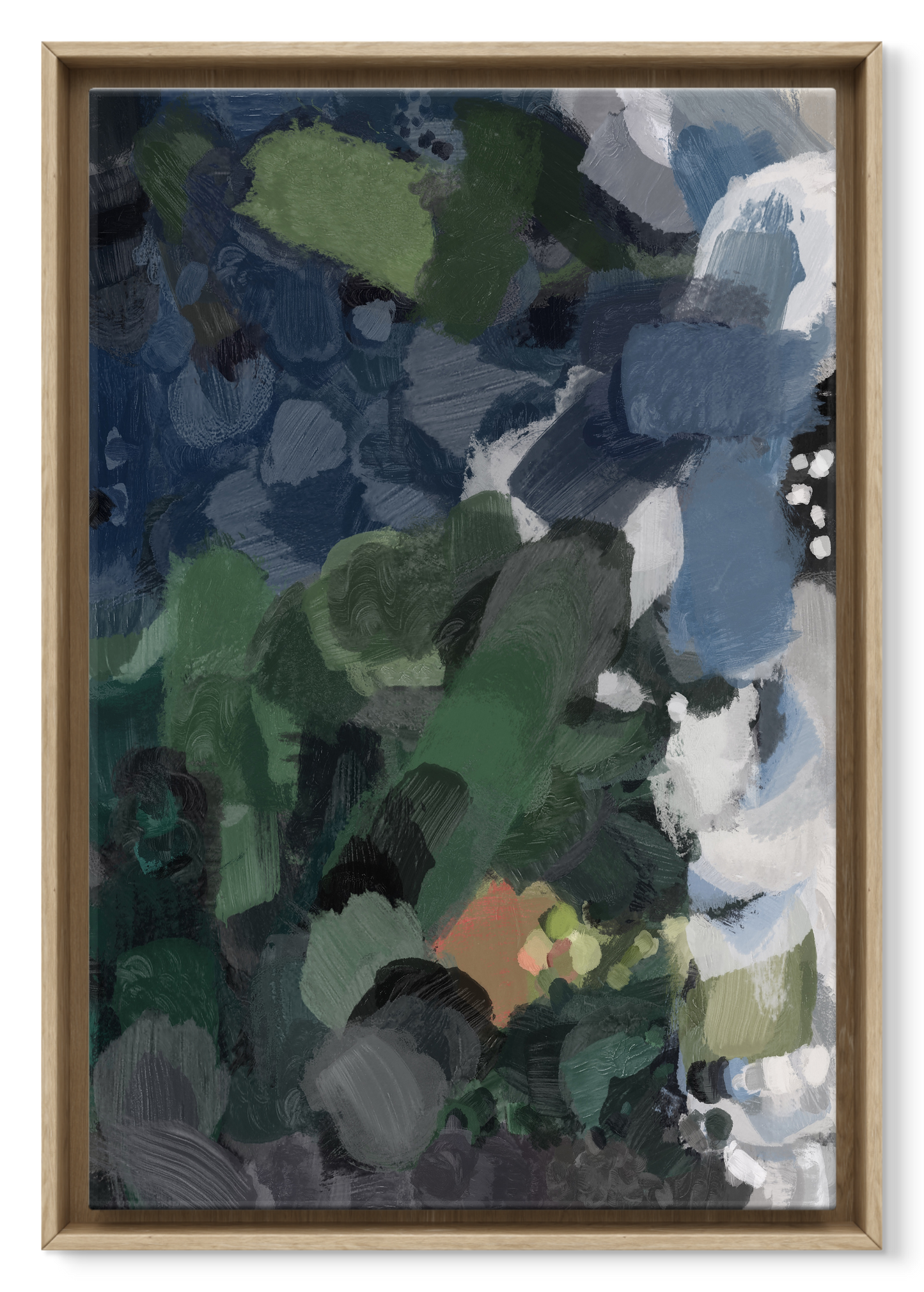 designer navy blue abstract wall art canvas print for living room green extra large artwork modern apatament