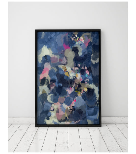 navy blue abstract painting 
