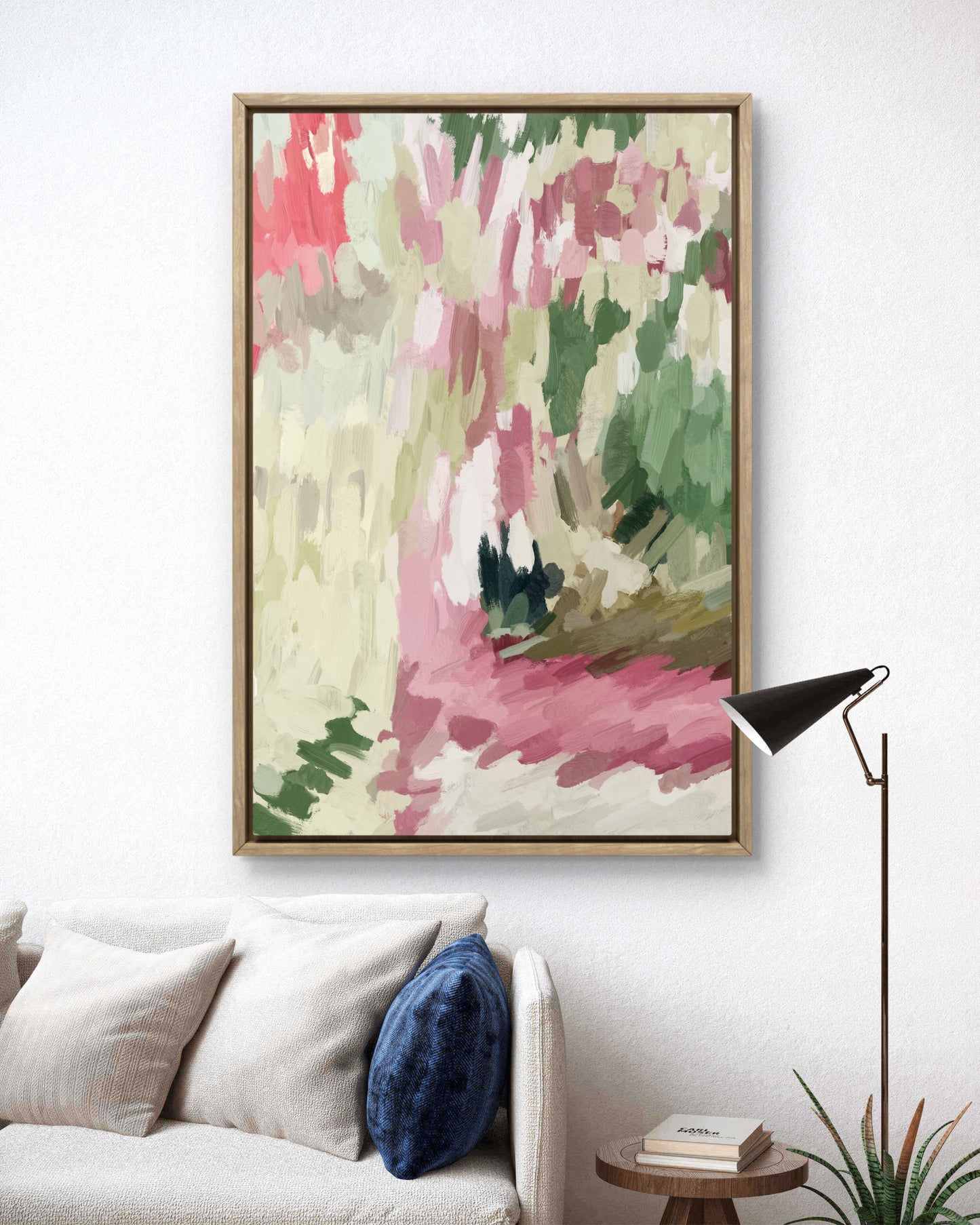 Extra large abstract canvas wall art above sofa – modern interior artwork
