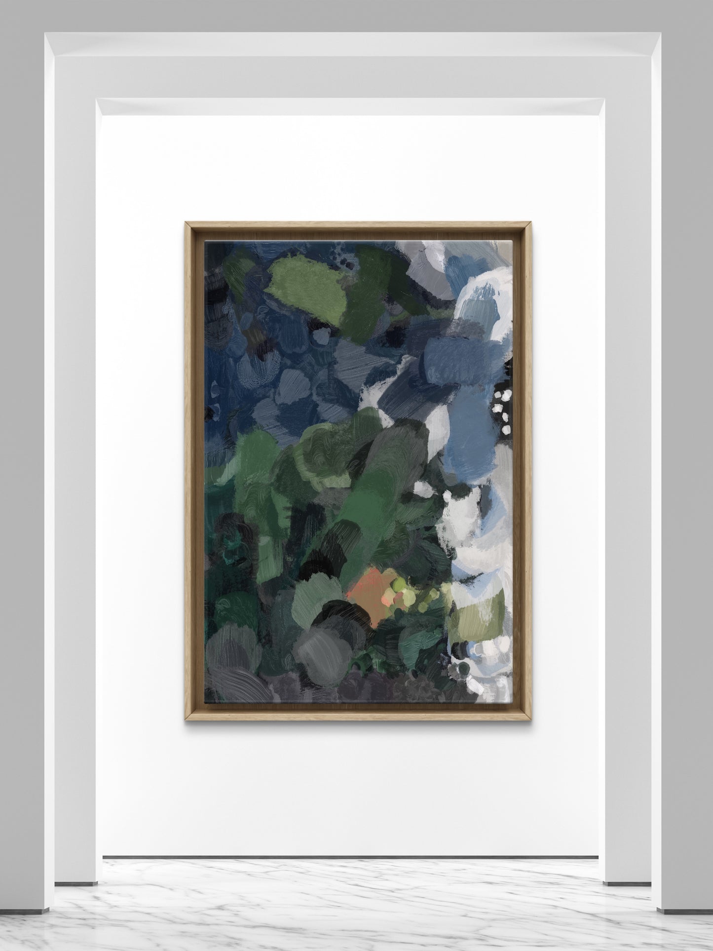 navy blue indigo minimalist abstract wall art large canvas painting print